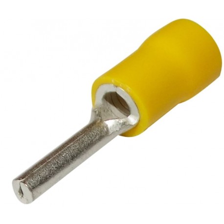 10 EMBOUTS PRE-ISOLES 2,8MM JAUNE POUR FIL 4-6MM²