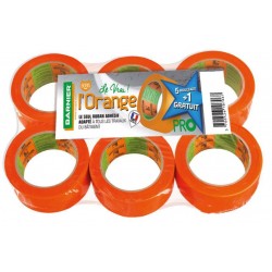 RUBAN ADHESIF ORANGE 6095 50MMX33M + 10 % GRATUIT PAR LOT DE 6PIECES