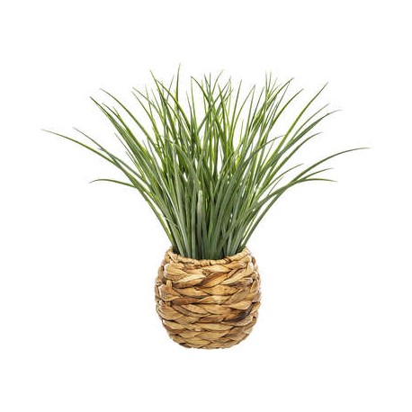 PLANTE ARTIFICIELLE HERBE POT TRESSE 18CM HAUTEUR 46CM