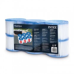 LOT DE 6 CARTOUCHES DE FILTRATION S1 POUR SPA GONFLABLE INTEX