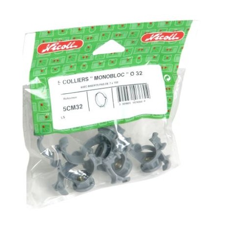 COLLIER MONOBLOC PVC GRIS 5PIECES