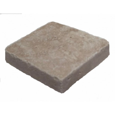 PAVE DE TRAVERTIN VIEILLIE 15,25X15,25X3 CM BORD ANTIQUE
