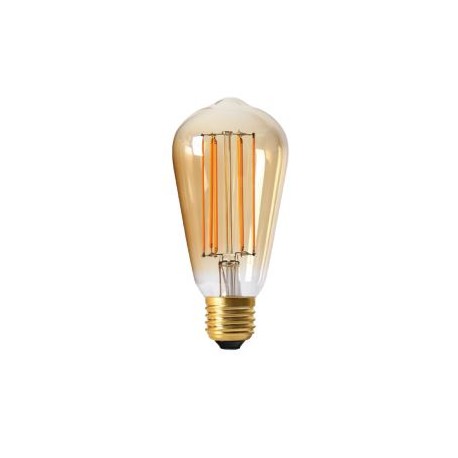 AMPOULE FILAMENT LED EDISON AMBRE BLANC CHAUD 2100K 480 LUMENS 6W