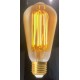 AMPOULE FILAMENT LED EDISON AMBRE BLANC CHAUD 2100K 480 LUMENS 6W