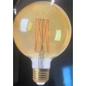 AMPOULE FILAMENT LED GLOBE AMBRE BLANC CHAUD 2100K 840 LUMENS 10W