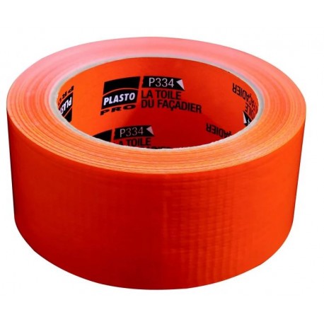 RUBAN ADHESIF TOILE FACADIER P334 ORANGE 48MM X 25M