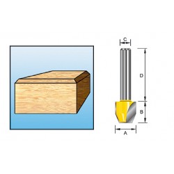 FRAISE DEFONCEUSE CHANFREINE AFFLEURANTE ANGLE 45° QUEUE DE 8MM MAKITA D-10665