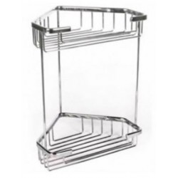 ETAGERE D'ANGLE METALL 2 NIVEAUX CHROMEE 200X150X270MM