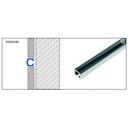 PROFILE DE FINITION DECORATIF/ SEPARATIF ALU ANODISE CHROMEE 10MM EN 2.5M