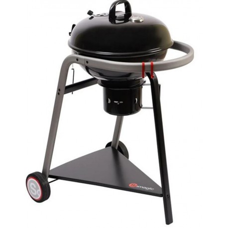 BARBECUE CHARBON EL PASO 46CM EN ACIER EMAILLE COUVERCLE THERMOMETRE