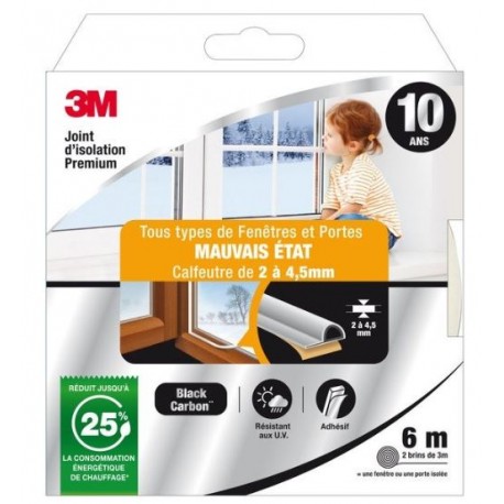 JOINT DE CALFEUTREMENT PORTE/FENETRE MAUVAIS ETAT PREMIUM 6M