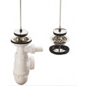 VIDANGE EVIER GRES 2 BACS 84MM AVEC BOUCHONS