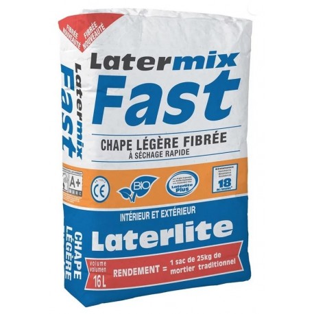 LATERMIX FAST SAC DE 16L MORTIER CHAPE LEGER FIBRE RAPIDE