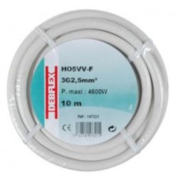 CABLE SOUPLE BLANC HO5VVF 3G2.5MM² EN 10M