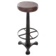 TABOURET DE BAR CUIR TOBIAS MARRON