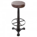 TABOURET DE BAR CUIR TOBIAS MARRON