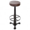 TABOURET DE BAR CUIR TOBIAS MARRON