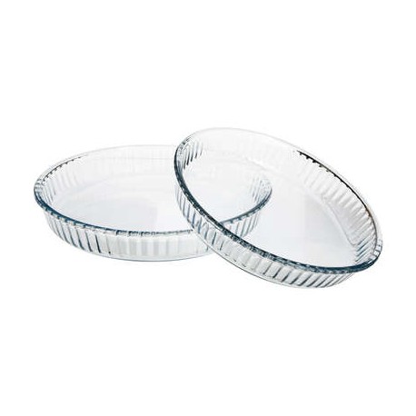 PLAT A TARTE EN VERRE 2PIECES