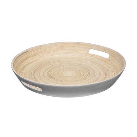 PLATEAU BAMBOU 42CM GRIS GRIS