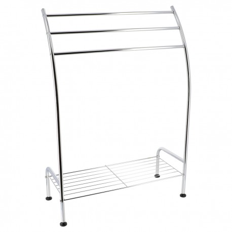 PORTE SERVIETTES 1 ETAGERE ET 3 BARRES CHROME