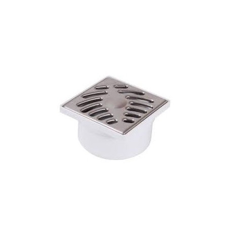 SIPHONNETTE GRILLE CADRE ET GRILLE INOX 10X10CM