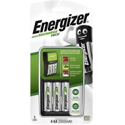 CHARGEUR A PILE + 4 PILES AA 2000MAH PRECHARGEES
