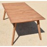 TABLE TAHITI 240 EN TECK MASSIF 180/240X 100X75CM + RALLONGE CENTRALE PAPILLON