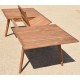 TABLE TAHITI 240 EN TECK MASSIF 180/240X 100X75CM + RALLONGE CENTRALE PAPILLON