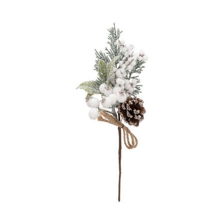 BRANCHE SAPIN DE NOEL BAIE BLANCHE 24CM