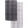SET 2 ESSUIE-MAINS ANDREW 50X50CM COTON - ANTHRACITE/BLANC