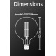 AMPOULE FILAMENT LED DECO GEANTE AMBRE 800LUMENS 1800KELVIN 8W E27