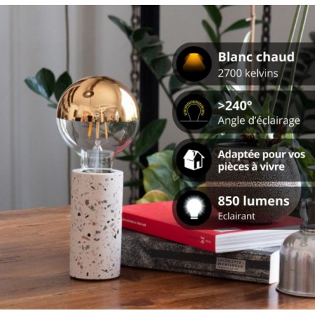 AMPOULE FILAMENT LED DECO G95 GOLD TOP 360LUMENS 2700KELVIN 8W E27