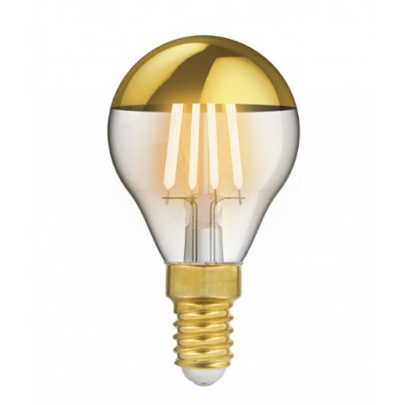 AMPOULE FILAMENT LED DECO SPHERIQUE P45 GOLD TOP 360LUMENS 2600KELVIN 4W E14