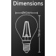 AMPOULE FILAMENT LED DECO SPHERIQUE P45 AMBRE 350 LUMENS 1800KELVIN 3,8W E14