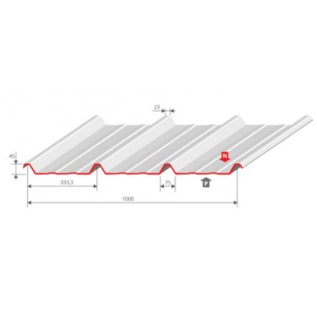 BAC ACIER TOITURE EP 0.63 45T RAL 6021