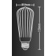 AMPOULE FILAMENT LED DECO VERRE CISELE ST64 240 LUMENS 3000KELVIN 4W E27