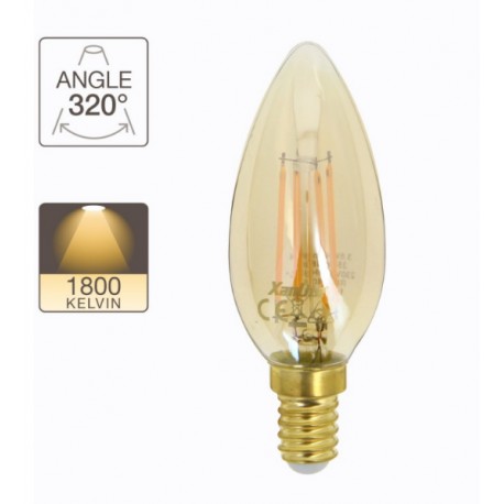 AMPOULE FILAMENT LED DECO VINTAGE 350LUMENS 1800KELVIN 4W E14