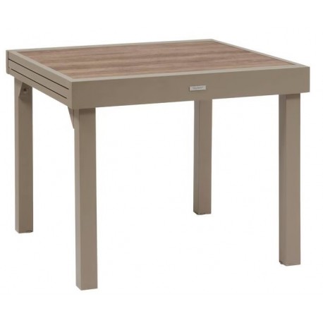 TABLE DE JARDIN PIAZZA ALUMINIUM FAUX BOIS 8PLACES ARGILE