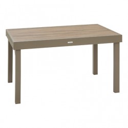 TABLE DE JARDIN PIAZZA ALUMINIUM FAUX BOIS 10PLACES CAFE