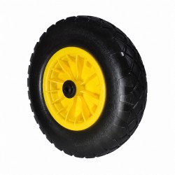 ROUE DE BROUETTE EN MOUSSE POLYURETHANE 400MM MOYEU LISSE 14MM