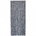 RIDEAU DE PORTE CHENILLE GRIS/NOIR 90X200CM