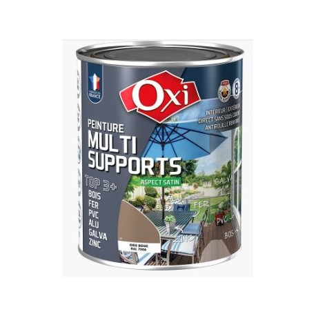 PEINTURE MAT TOP3 OXI NOIR 0,5L BOIS/FER/PVC/ALU/GALVA/ZINC/ INT/EXT