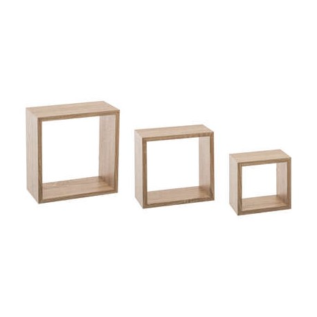 ETAGERE MURALE FIXY CUBE CHENE NATUREL 3PIECES