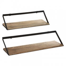 ETAGERE MURALE METAL/BOIS 2PIECES