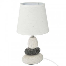 LAMPE CERAMIQUE 3 GALETS CLARY IVOIRE HAUTEUR 33CM