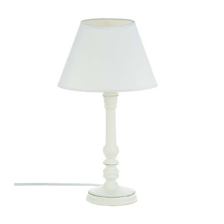 LAMPE DROIT MDF LEO BLANC HAUTEUR 36CM