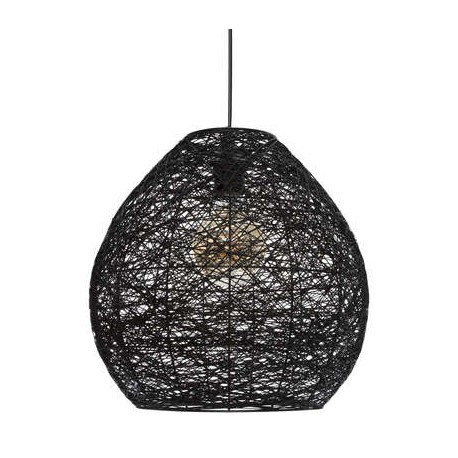 SUSPENSION LAMPE PAPIER MONA NOIR 34CM