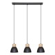 SUSPENSION 3 LAMPES EN METAL DESY NOIR 15CM