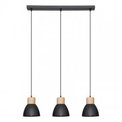 SUSPENSION 3 LAMPES EN METAL DESY NOIR 15CM