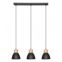 SUSPENSION 3 LAMPES EN METAL DESY NOIR 15CM